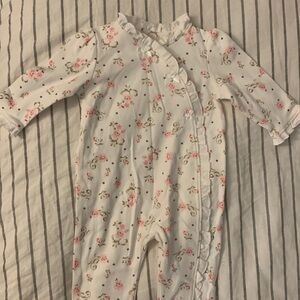 Flowered ruffle onesie 
NWOT
